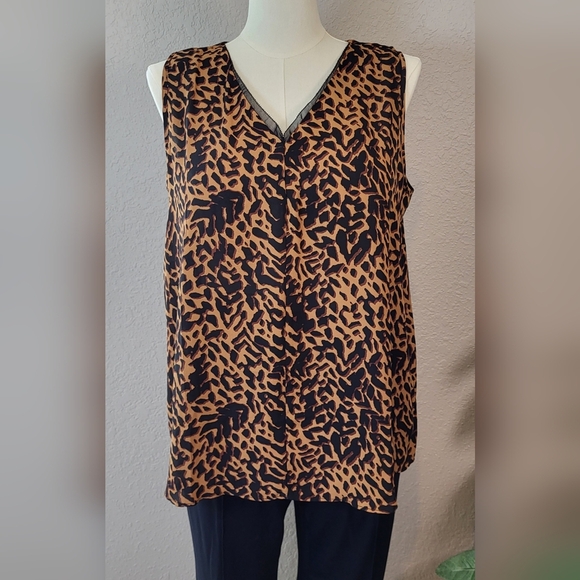 Cato Tops - CATO Dressy Leopard Print Tank Top - Plus Size 18/20W or Plus Size 2X